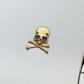 Car Metal Personality One Piece Skull Sticker (Color: Gold)