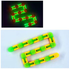 Luminous 24 Sections Decompression Bicycle Chain Track Variety Folding 36 Sections And 48 Sections Chain (Option: Luminous green yellowgreen)