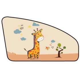 Side Curtain Magnet Summer Vehicle Glass (Option: Giraffe main driver)