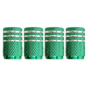 Colored Aluminum Valve Caps For Automobile Tires (Color: Green)