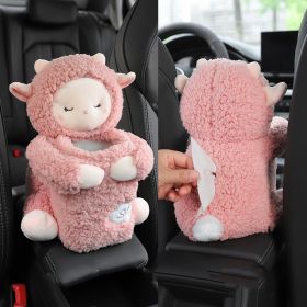 Creative Car Tissue Box Trash Can Two-in-one Cute Armrest Box Pumping Paper Box (Option: Lucky sheep)