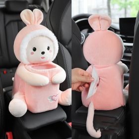 Creative Car Tissue Box Trash Can Two-in-one Cute Armrest Box Pumping Paper Box (Option: Soft rabbit)