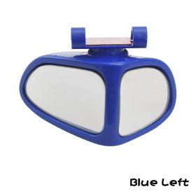 Car Reversing Small Round Mirror Front And Rear Wheel Wide-Angle Mirror Double-Sided Auxiliary Rearview 360 Adjustable Wide Angle Side Rear View Mirro (Option: Blue-Left)