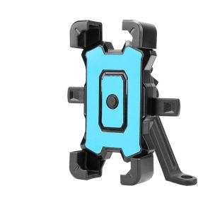 Electric Vehicle Shockproof Phone Holder Riding Accessories (Option: Blue-Rearview mirror)