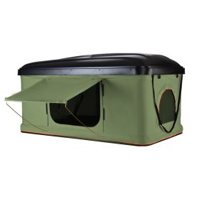 Self-driving Tour Camping Camping Hard Shell Outdoor Folding Roof Tent (Option: Black shell army green-2.1m)