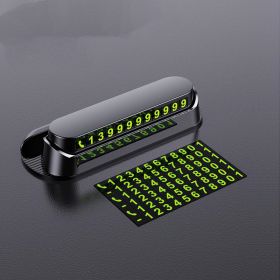 Luminous Car Temporary Parking Card Car Sticker Car Air Freshener Phone Number Card Plate Car Accessories Universal Car Stickers (Option: Black-Type A)