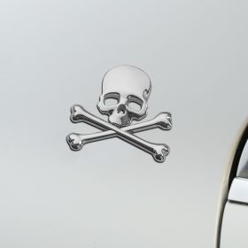 Car Metal Personality One Piece Skull Sticker (Color: Silver)