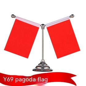 Car Dashboard Decoration Telescopic Rod Office Desk Red Flag (Option: Pagoda Type Flag Stand)