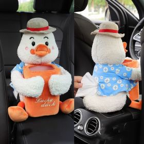 Creative Car Tissue Box Trash Can Two-in-one Cute Armrest Box Pumping Paper Box (Option: Net duck)