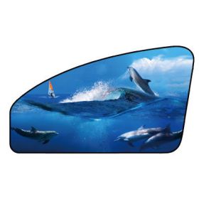 Side Curtain Magnet Summer Vehicle Glass (Option: Dolphin Cop ilot)