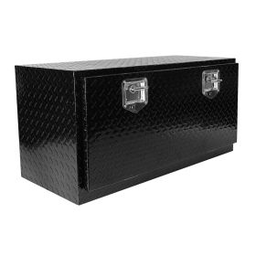 36 inch Heavy Duty Black Aluminum Tread Tool Box Truck Trailer Underbody Storage+Locks With T-Handle Latch Key 36"(36"√ó17.1"√ó17.9") (Color: as Pic)