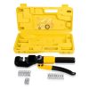 10T Hydraulic Crimping Tool 12-2/0AWG Hydraulic Cable Crimping Tool 0.43 inch Stroke Hydraulic Lug Crimper Electrical Terminal Crimper with 9 Pairs of