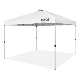 VEVOR Pop Up Canopy Tent, 10 x 10 ft, 250 D PU Silver Coated Tarp, with Portable Roller Bag and 4 Sandbags, Waterproof and Sun Shelter Gazebo for Outd (Color: Sliver)