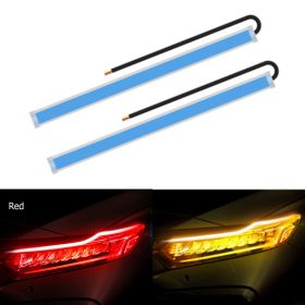 Ultra-thin Light Guide Strip Two-color LED Flowing Water Automobile Decorative Lamp (Option: Red and yellow-30cm)