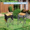 2 Pieces Folding Camping Tables with Large Capacity Storage Sink for Picnic