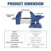 Bench Vise, Jaw  Swivel Base Clamp On Vice Table Vise Heavy Duty Bench Vise for Woodworking, Cutting Conduit, Drilling, Metalworking