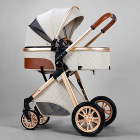 High-view Stroller Is Easy To Sit (Color: Beige)