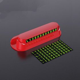 Luminous Car Temporary Parking Card Car Sticker Car Air Freshener Phone Number Card Plate Car Accessories Universal Car Stickers (Option: Red-Type A)